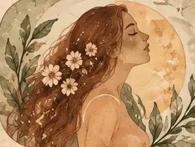 Aquarela botânica da sua fase